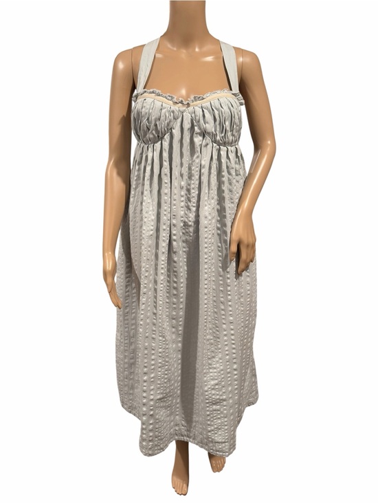 Free People Dresses & Skirts - Free People FREE-EST BLUE GRAY POPPY MIDI DRESS Pleated Size M